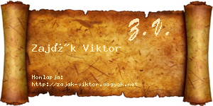 Zaják Viktor névjegykártya